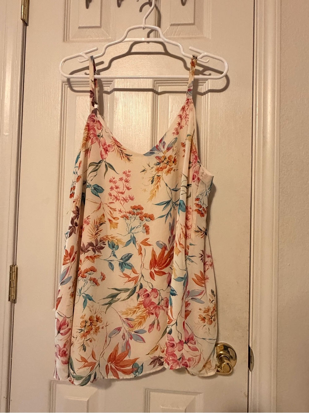 torrid Cream Floral Spaghetti-Strap Cami with Multi-Color Print